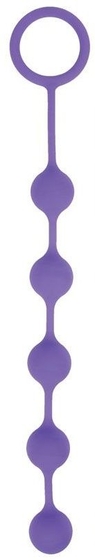 Фиолетовая анальная цепочка с металлическими шариками - 25 см. - фото, цены