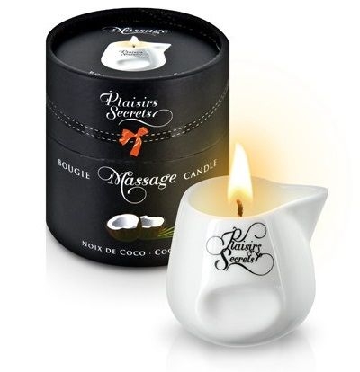 Массажная свеча с ароматом кокоса Bougie de Massage Gourmande Coco - 80 мл. - фото, цены