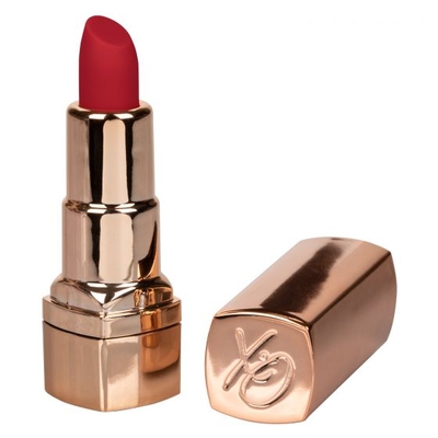 Золотистый вибратор-помада с красным мягким кончиком Hide Play Rechargeable Lipstick - фото, цены