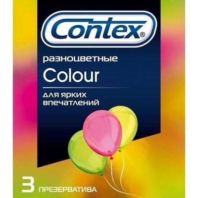 Разноцветные презервативы Contex Colour - 3 шт. - фото, цены