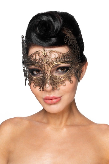 Золотистая карнавальная маска Рукба - фото, цены