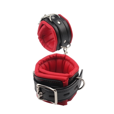 Черно-красные кожаные оковы Super Soft Ankle Cuffs - фото, цены