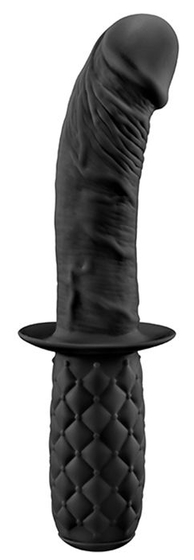 Черный изогнутый анальный фаллоимитатор Butt Plunger с ручкой-ограничителем - фото, цены