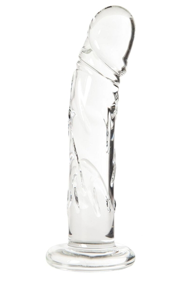 Прозрачный стеклянный фаллоимитатор - 18 см. - фото, цены