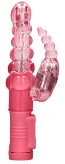 Розовый вибратор-кролик Rotating Bubbles - 23,2 см. - фото, цены