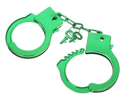 Зеленые пластиковые наручники Блеск - фото, цены