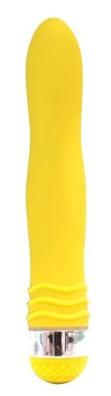 Желтый эргономичный вибратор Sexy Friend - 17,5 см. - фото, цены