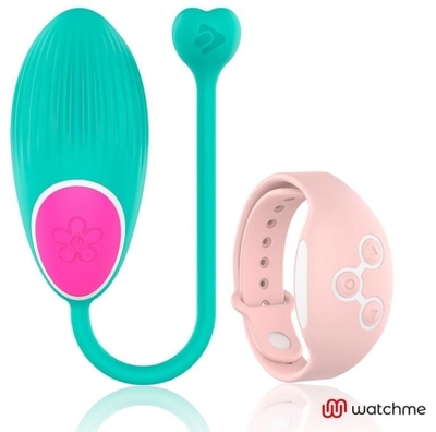 Зеленое виброяйцо с нежно-розовым пультом-часами Wearwatch Egg Wireless Watchme - фото, цены