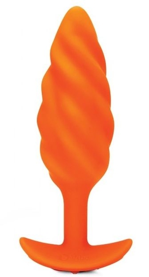 Оранжевый спиральный анальный виброплаг Swirl - 13,5 см. - фото, цены