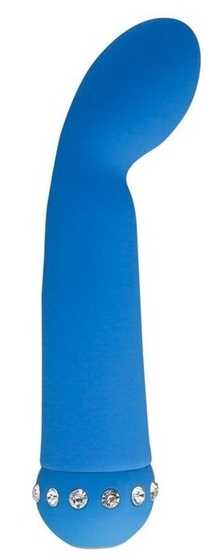 Голубой вибратор Sparkle Succubi Bliss G Vibe - 14,2 см. - фото, цены