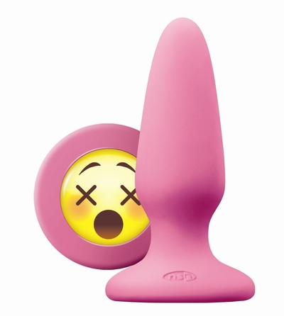 Розовая силиконовая пробка среднего размера Emoji Wtf - 10,2 см. - фото, цены