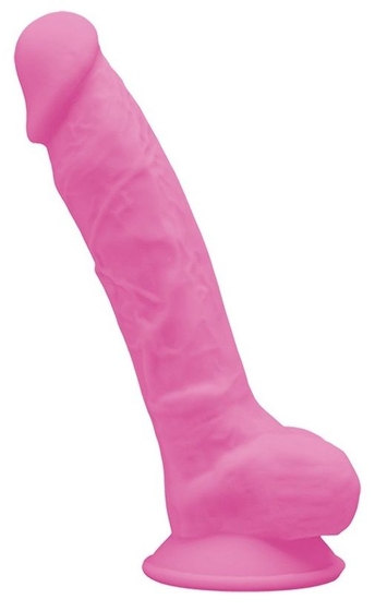 Розовый, светящийся в темноте фаллоимитатор Model 1 - 17,6 см. - фото, цены