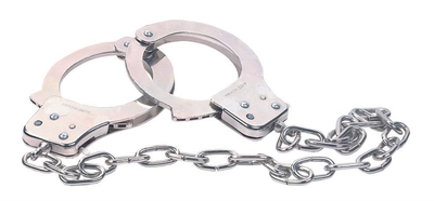 Наручники из металла с длинной цепочкой Chrome Handcuffs Metal Handcuffs W. Key - фото, цены
