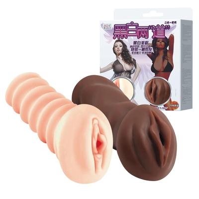 Комплект мастурбаторов-вагин - телесная и темнокожая - фото, цены