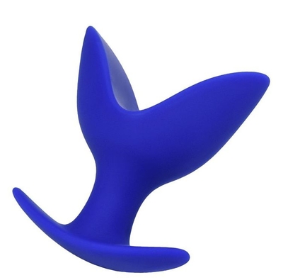 Синяя силиконовая расширяющая анальная втулка Bloom - 9,5 см. - фото, цены