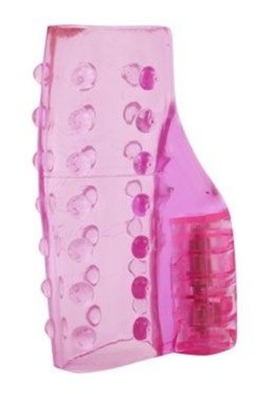 Розовая вибронасадка на палец с шипиками - фото, цены