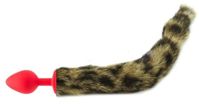 Красная анальная пробка с кошачьим хвостиком - фото, цены