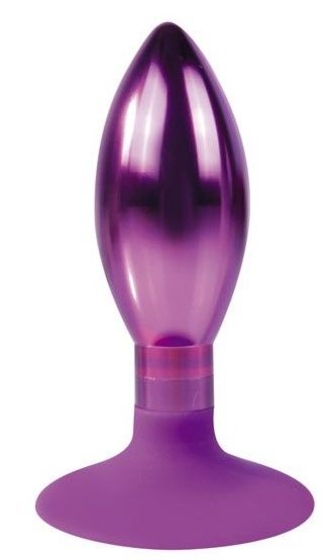 Фиолетовая каплевидная анальная пробка - 10 см. - фото, цены