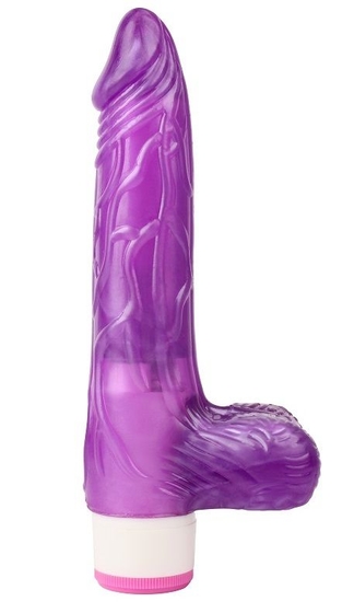 Фиолетовый вибратор Luv Pleaser - 20 см. - фото, цены