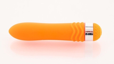 Оранжевый водонепроницаемый вибратор - 14 см. - фото, цены