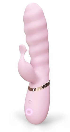 Розовый вибратор с клиторальным отростком Melow - 19,8 см. - фото, цены