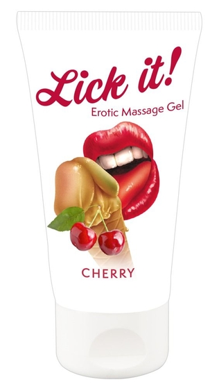 Лубрикант на водной основе Lick it! Cherry с ароматом вишни - 50 мл. - фото, цены