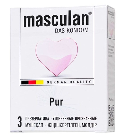 Супертонкие презервативы Masculan Pur - 3 шт. - фото, цены