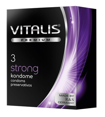 Презервативы с утолщенной стенкой Vitalis Premium strong - 3 шт. - фото, цены