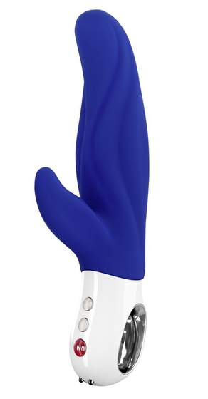Синий вибратор с клиторальным отростком Lady Bi - 22,1 см. - фото, цены