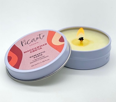 Массажная свеча Picanto Romantic Paris с ароматом ванили и сандала - фото, цены