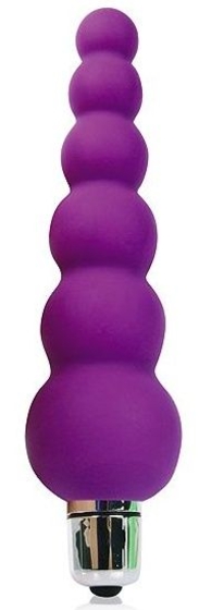 Фиолетовый анальный вибромассажер-елочка - 12 см. - фото, цены