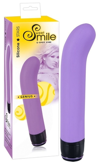 Фиолетовый вибратор G-точки Smile Genius - 20 см. - фото, цены