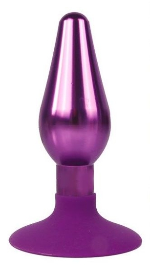 Фиолетовая конусовидная анальная пробка - 10 см. - фото, цены