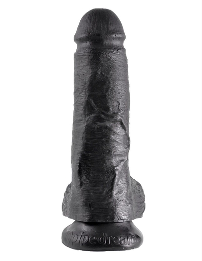 Чёрный фаллоимитатор 8 Cock with Balls - 21,3 см. - фото, цены