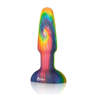 Разноцветная анальная пробка с эффектом римминга Peace Love Tie-Dye - 15,2 см. - фото, цены