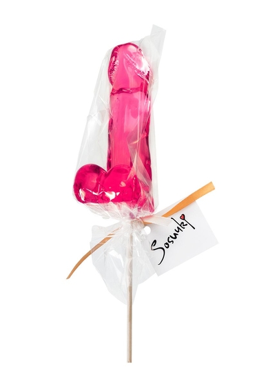 Розовый леденец в форме пениса со вкусом бабл-гам - фото, цены