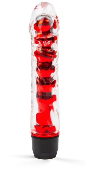 Красный гелевый вибратор - 15 см. - фото, цены