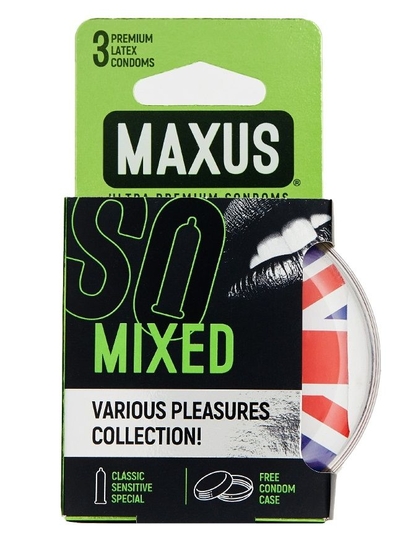 Презервативы в пластиковом кейсе Maxus Air Mixed - 3 шт. - фото, цены