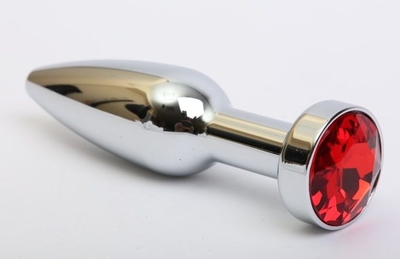 Удлинённая серебристая пробка с красным кристаллом - 11,2 см. - фото, цены