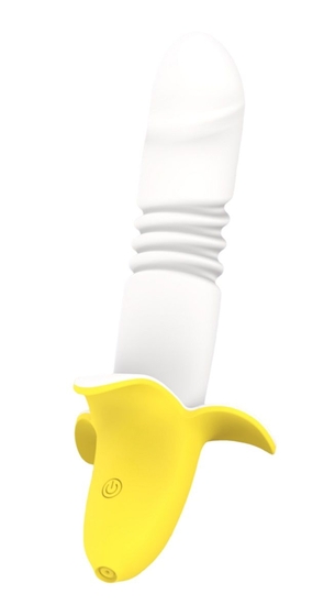 Мощный стимулятор в форме банана с возвратно-поступательными движениями Banana - 19,3 см. - фото, цены
