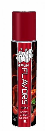 Разогревающий лубрикант Fun Flavors 4-in-1 Popp n Cherry с ароматом вишни - 30 мл. - фото, цены