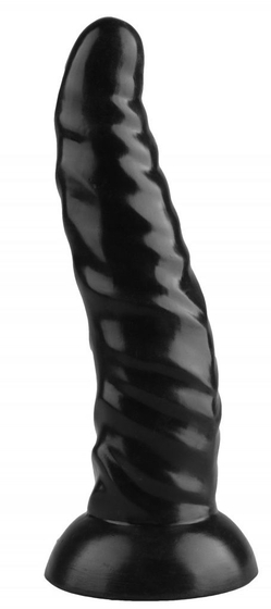 Черная рельефная анальная втулка - 22,5 см. - фото, цены