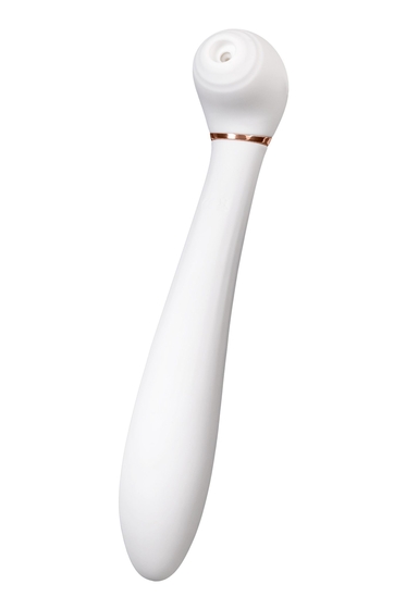 Белый вибратор с вакуумной стимуляцией Jasmine - 23 см. - фото, цены