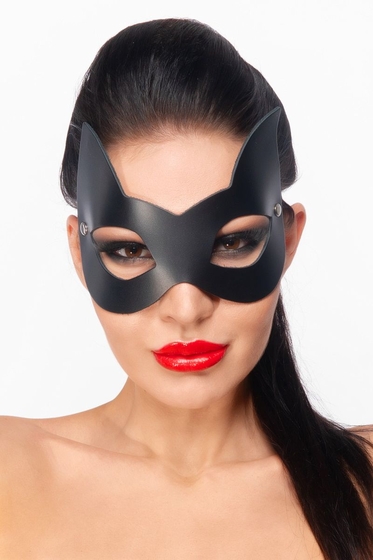 Черная маска Кошечка с ушками - фото, цены