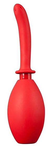 Красный анальный душ с продолговатой изогнутой насадкой - фото, цены