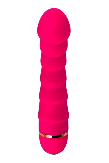 Розовый рельефный вибромассажер - 16 см. - фото, цены