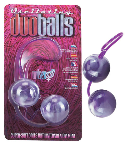 Фиолетово-белые вагинальные шарики со смещенным центром тяжести - фото, цены