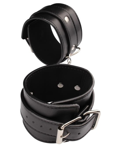 Черные кожаные наручники Classic Hand Cuffs - фото, цены