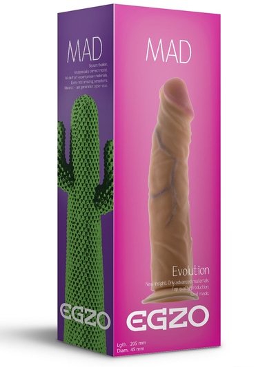 Реалистичный фаллоимитатор без мошонки Mad Cactus - 20,5 см. - фото, цены