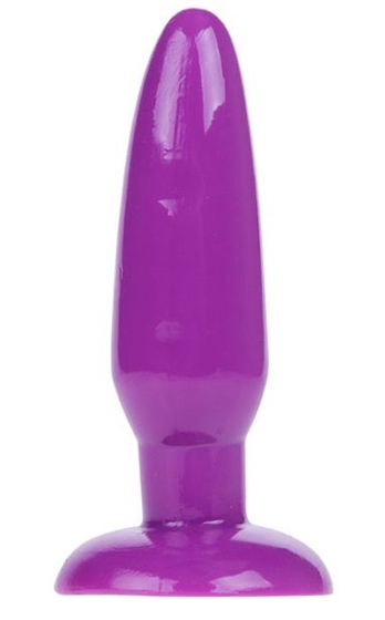 Фиолетовая анальная пробка с присоской - 13,5 см. - фото, цены